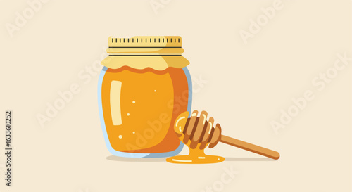 Honey jar with dipper