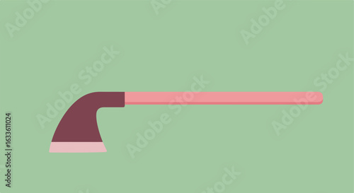 Minimalist hoe illustration against a light green background