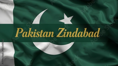  A closeup shot of the Pakistan flag waving gently.generative.ai