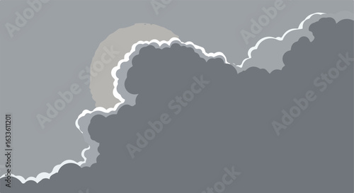 Stylized overcast sky with a hint of sun