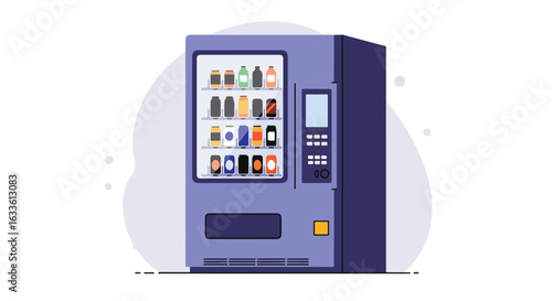 Drink vending machine with assorted canned beverages and bottles