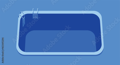 Blue pool with ladder