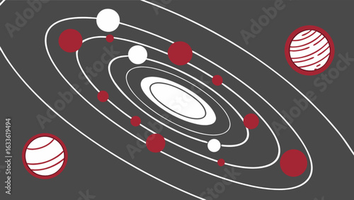 Solar system planets orbiting sun astronomy education space science cosmos galaxy universe exploration illustration