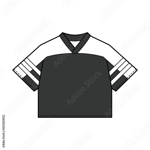 Streetwear Football Jersey Mockup Vector. Front View Sports Shirt Design Template