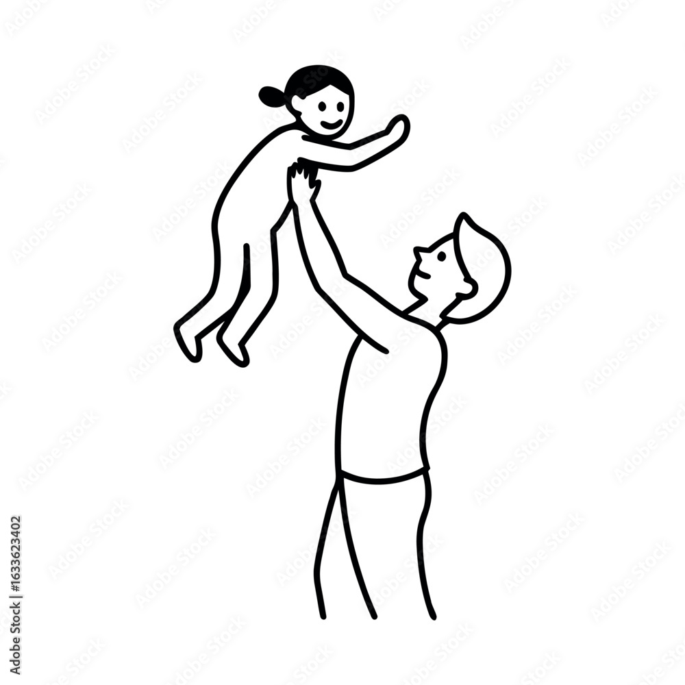 Fototapeta premium Father lifting daughter in the air playfully