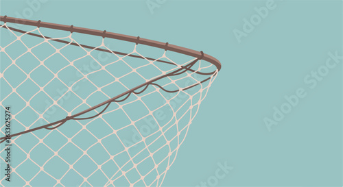 Illustration of a fishing net on pastel background