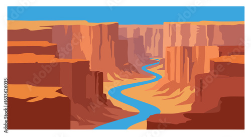 Grand canyon view with the river below