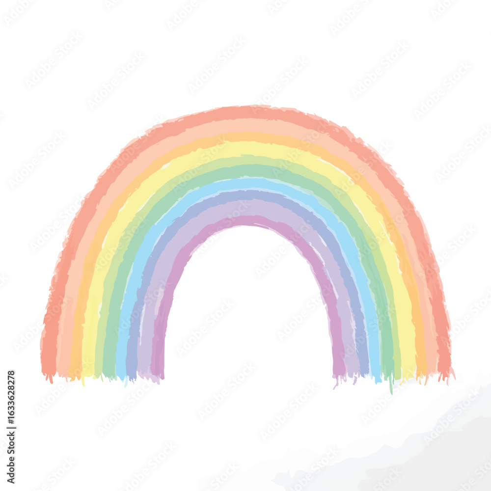 Fototapeta premium Pastel Rainbow Arc Watercolor Style Illustration.
