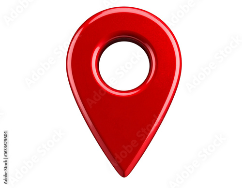 Free Download 3D Render of Red GPS Location Pin Isolated on Transparent Background - GFXLoad
