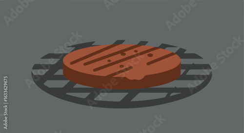 Grilled burger patty