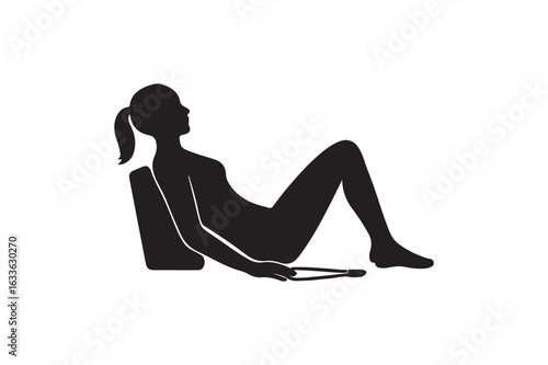 SpineFlex Support silhouette vector art illustration on white background