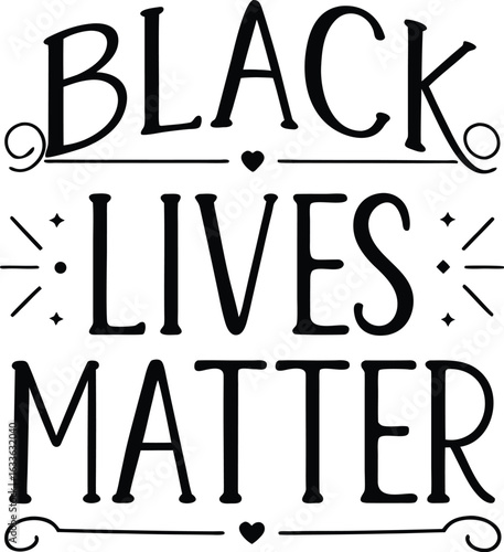 Powerful black lives matter typography print design featuring bold statements and social justice messaging isolated on transparent background
