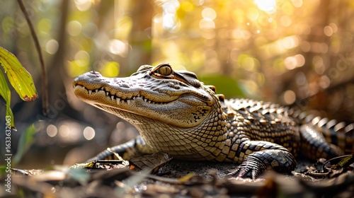 Philippine Crocodile – Critically Endangered Freshwater Reptile in Native Habitat