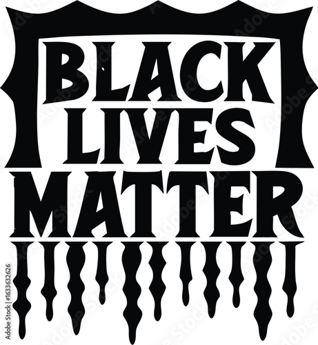 Powerful black lives matter typography design for apparel and merchandise with bold statement isolated on transparent background