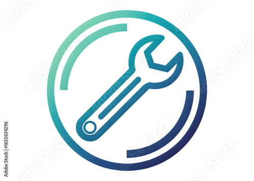 Modern gradient wrench icon symbolizing repair and maintenance services