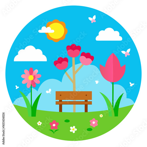 Spring flowers in the park