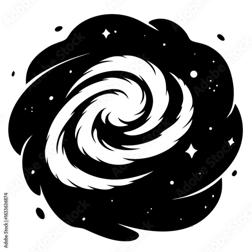 Swirling galaxy black hole