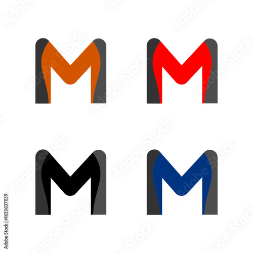  M LETTER set of vector icons
