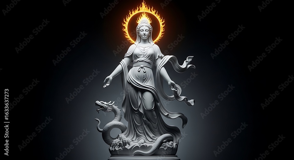 Fototapeta premium Golden Goddess Statue