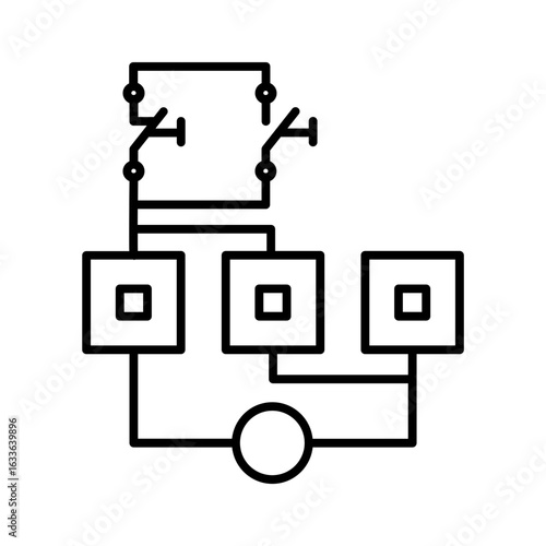 Star delta motor connection icon