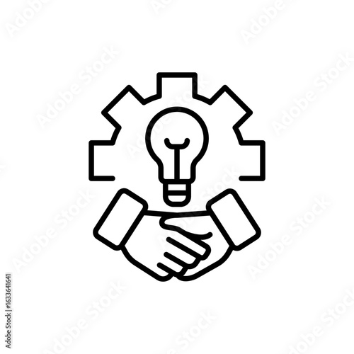 Design thinking outline icons, minimalist vector illustration ,simple transparent graphic element .Isolated on white background