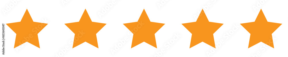 Obraz premium five star icon. five star rating icon for customer review. 5 stars symbolizing premium quality excellence, product or service review ranking vector illustration isolated on transparent background