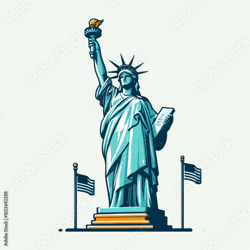 premium vector illustration of statue liberty