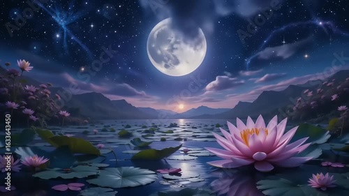 fantasy landscape with flowers