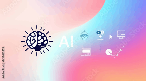 Collection of simple line art icons representing futuristic technology and concepts.
