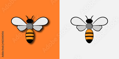 Bee Logo on Orange and White Backgrounds