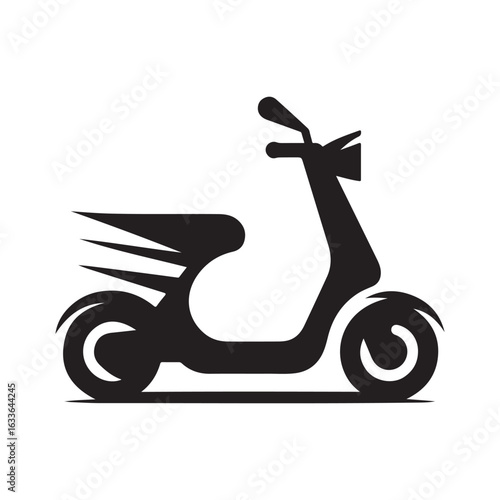 e scooter vector silhouette clip art logo design illustration. Transport icon set collections.