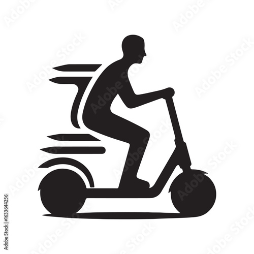 e scooter vector silhouette clip art logo design illustration. Transport icon set collections.