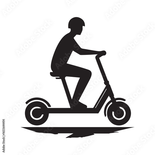 e scooter vector silhouette clip art logo design illustration. Transport icon set collections.