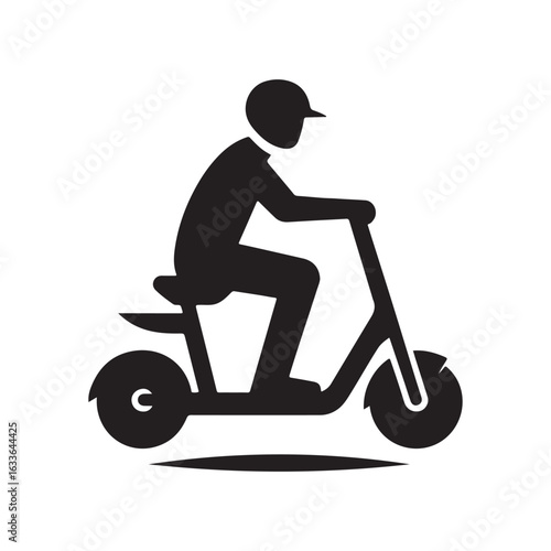 e scooter vector silhouette clip art logo design illustration. Transport icon set collections.