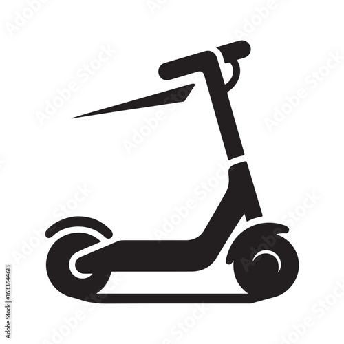 e scooter vector silhouette clip art logo design illustration. Transport icon set collections.
