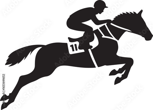 Horse Racing Jockey Vector Silhouette