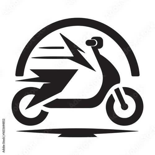 e scooter vector silhouette clip art logo design illustration. Transport icon set collections.