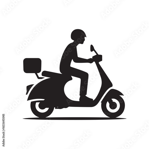 e scooter vector silhouette clip art logo design illustration. Transport icon set collections.