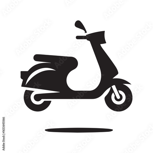e scooter vector silhouette clip art logo design illustration. Transport icon set collections.