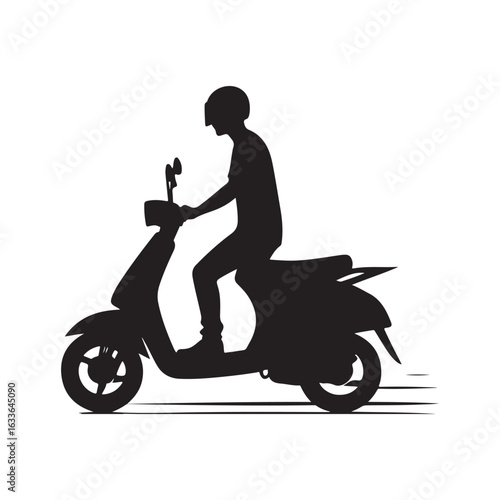 e scooter vector silhouette clip art logo design illustration. Transport icon set collections.