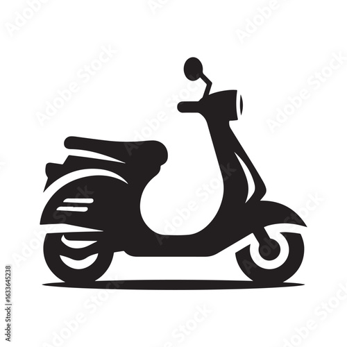 e scooter vector silhouette clip art logo design illustration. Transport icon set collections.