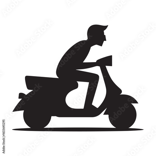 e scooter vector silhouette clip art logo design illustration. Transport icon set collections.