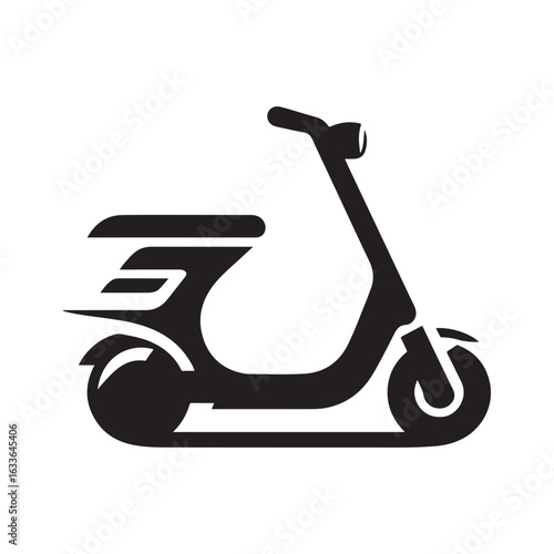 e scooter vector silhouette clip art logo design illustration. Transport icon set collections.