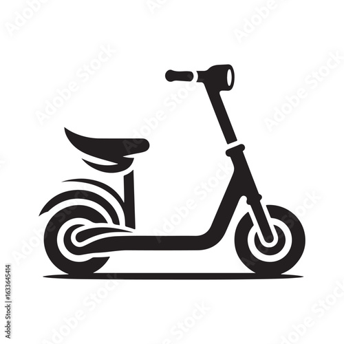 e scooter vector silhouette clip art logo design illustration. Transport icon set collections.