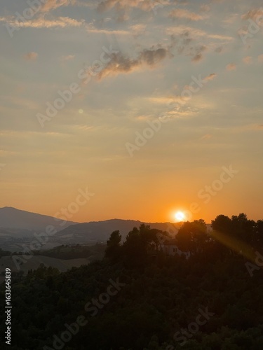 Sunset on the Italian hills