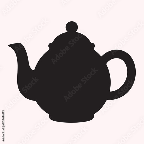 Teapot Icon – Black Silhouette of Classic Tea Kettle