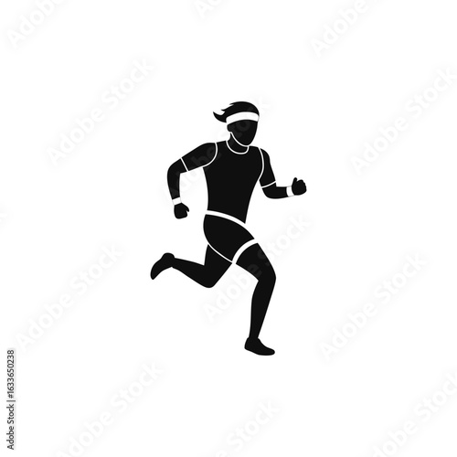  A person jogging for marathon or sprint training. Sport, fitness, and a healthy lifestyle symbol.
