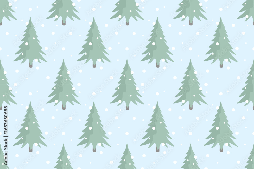Obraz premium christmas seamless pattern with christmas trees stars and snowflakes 