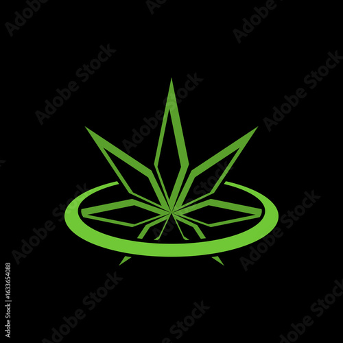 Marijuana cannabis icon isolated on black background