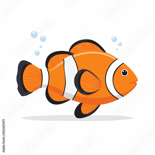 Minimal clown fish faces in flat style